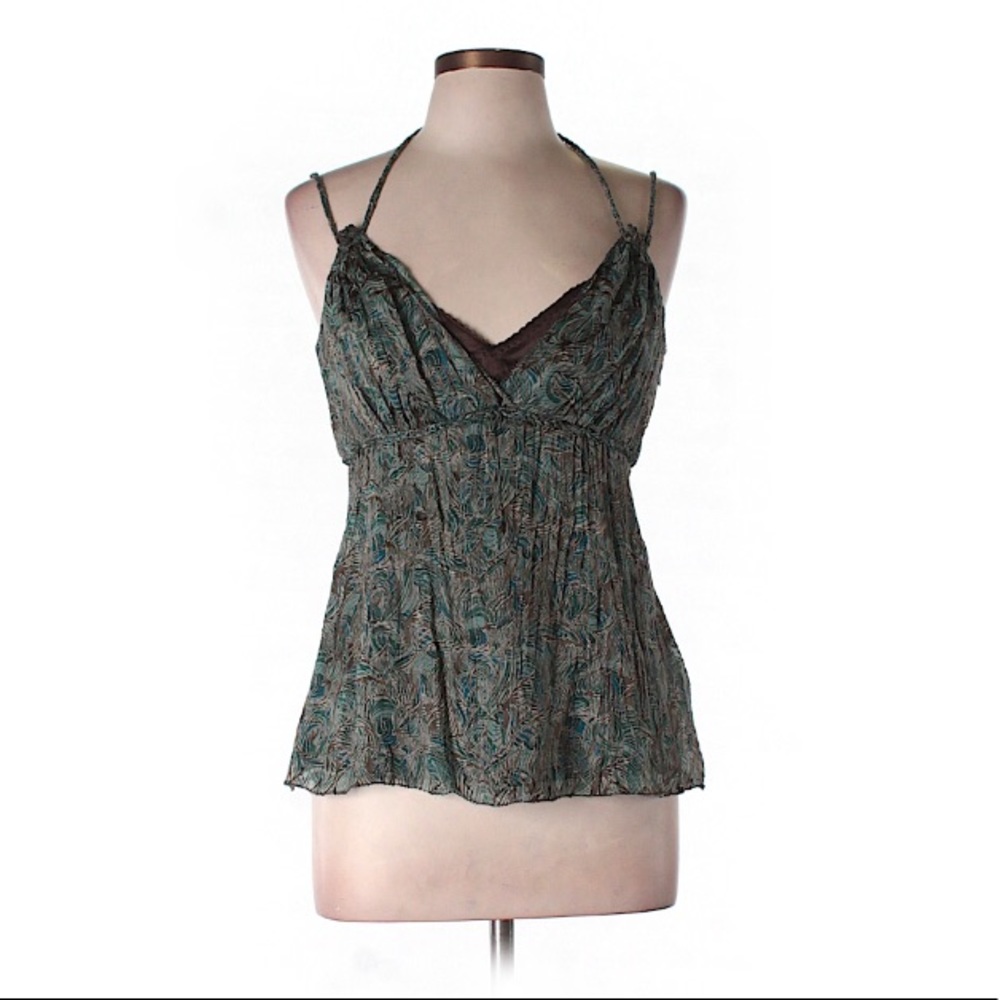 Elie Tahari silk/rayon top green